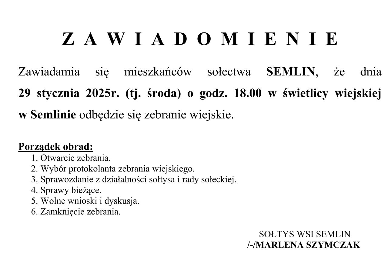 zebrania wiejskie zaproszenie